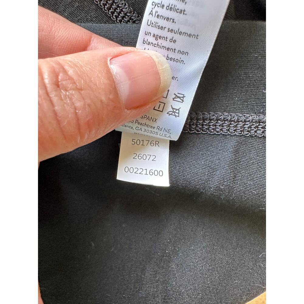 Spanx Faux Leather Convertible Drap Front Jacket Blazer Black XL #50176R - Picture 9 of 9